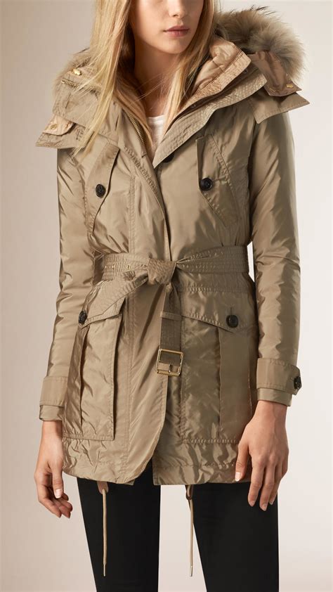 burberry down-filled cashmere hooded parka celebrity|Burberry coats for women.